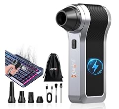 JUFINX Electric Air Duster-130000RPM Compressed Air Duster with Brushless Motor,3-Gear Speeds - Air Duster, 4pcs Nozzles - …