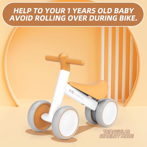 XJD Baby Balance Bike 1 Year Old Toddler Ride On Toys for 10-24 Months Baby Trike Garden Toys First Bike 1 st Birthday Toys for Girls Boys Toddler bike No Pedals (Brown) - Image 6
