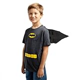 Bioworld Batman Youth Boy Cosplay T-Shirt with Detachable Cape 14/16 (XL)