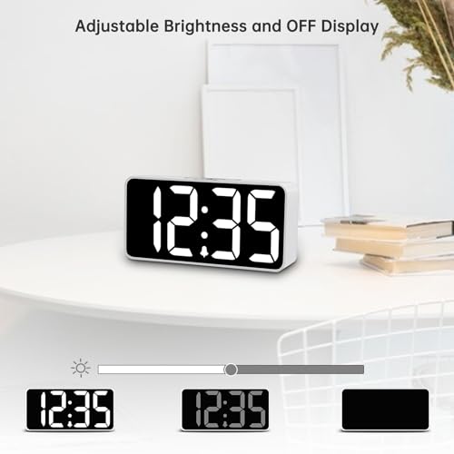 image for DreamSky Small Digital Alarm Clock for Bedroom, Large Big Numbers Disp