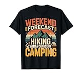 Hiker Retro Vintage Weekend Forecast Hiking with A Chance of T-Shirt