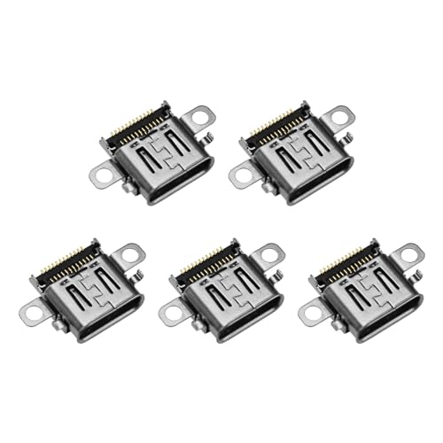 ECSiNG 5PCS USB Type C Charging Port Connector Socket Charger Component Compatible with Nintendo Switch OLED Replacement Parts