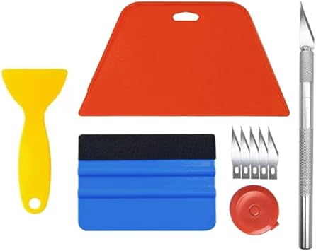 Vinyl Wrap Tools Wallpaper Smoother Tool Car Wrapping Tools Vinyl Application Tools Kit with Squeegee Wallpaper Tools Kit for Car Vinyl Wrap Window Tint Film Contact Paper 6Pcs