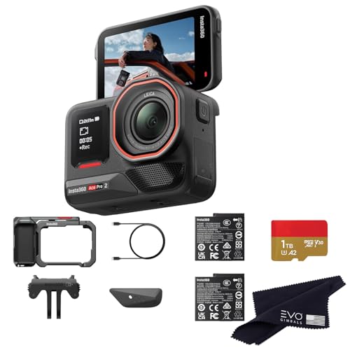 Image of Insta360 Ace Pro 2 Dual Battery Xplorer Bundle with 1TB Card- 8K Waterproof Action Camera Co-Engineered with Leica, Flagship 1 /1.3 inch Sensor, 8K30fps, 4K60fps, 2.5 inch Flip Screen, AI Noise Reduction