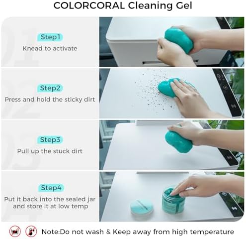ColorCoral Car Cleaning Gel Universal Gel for Car Vent Cleaner Cleaning Putty Auto Detailing Interior Dust Cleaning Kit for Auto Seat, Christmas Stocking Stuffers for Adults Men Women Kid 160g — view 7