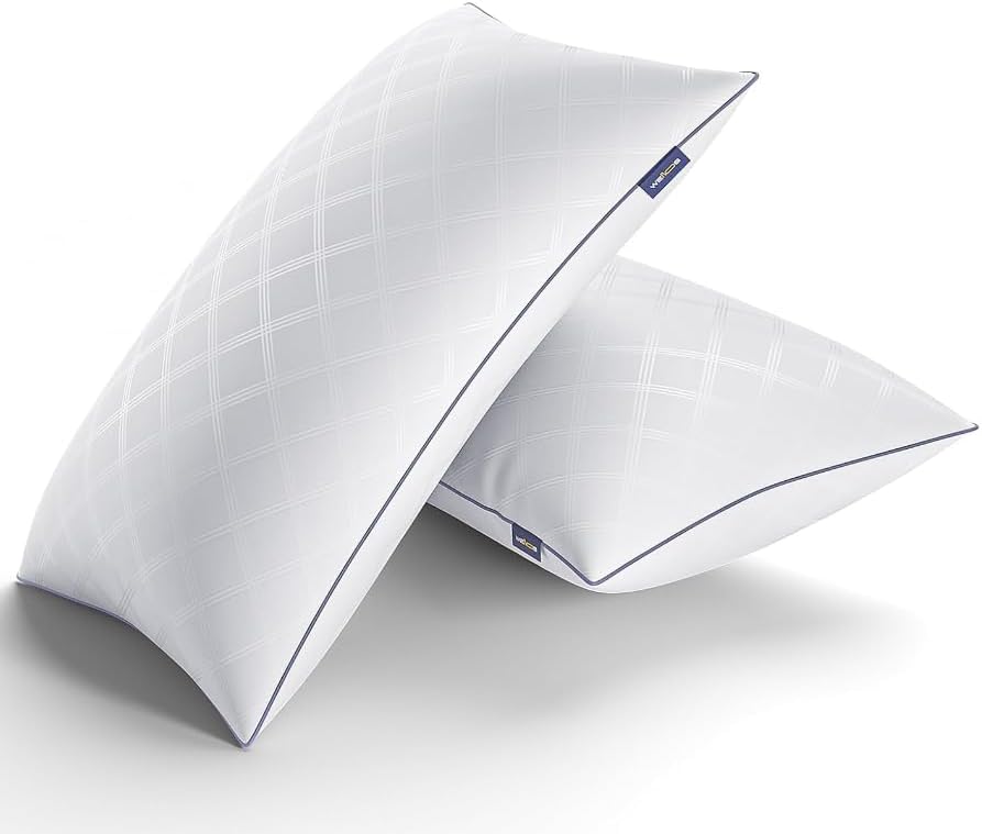 Luxury 900+ Fill Power Goose Feather Down Comforter，and Bed Pillows Standard Size Set of 2