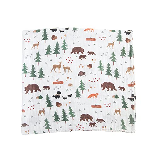 Red Rovr 100% Certified Organic Cotton Muslin Swaddle | Newborn Receiving Blanket | Baby Wrap | Boy, Girl, Unisex | Soft, Lightweight, Breathable | Burping, Nursing | 44" X 44" | Bear Buddies #TOP2