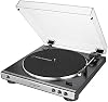 Tocadiscos Audio-Technica AT-LP60X-GM de transmisión por correa totalmente automático, 33-1/3 y 45 RPM, gris metálico/negro, paquete con paquete de protección extendida por 1 año 6