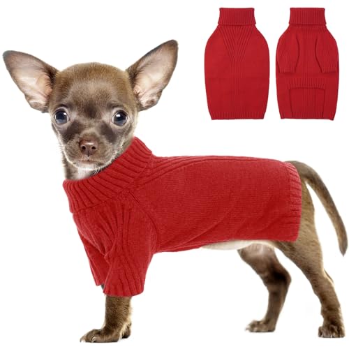 IECOii Dachshund Sweater,Turtleneck Dog Sweater for Small Medium Dogs Girl Boy,Stretchy & Breathable,Warm Knitted Pullover Coat,High Neck Knitwear for Cold Weather Indoor & Outdoor Wear (Bla