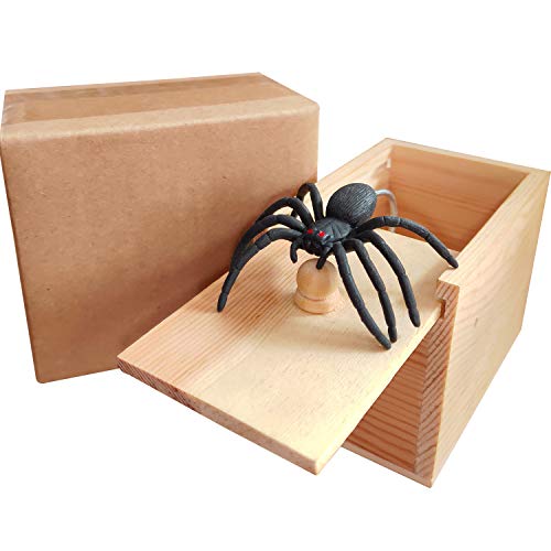 Giioasa Rubber Spider Prank Surprise Box，Handcrafted Wooden Surprise Box, Fun Practical Surprise Joke Boxes,Spiderbox-Single #TOP4