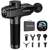 RECOVERY PLUS - Pistola Masaje PRO G2 - Pistola de Masaje Muscular, Pantalla Táctil, 30 Niveles de Velocidad hasta 3200RPM, 8 Cabezales, Ideal para Deportistas, Masajeador Cervical y Espalda