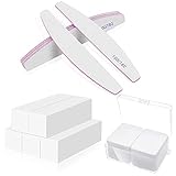❤ Was Sie bekommen: Sie erhalten 10 stück nagelfeilen set (5 stück buffer polierblock, 5 stück doppelseitige nagelfeile 100/180 Grit) und 180 lint free nail wipes, perfekt für den naturnagel und Gelnägel.