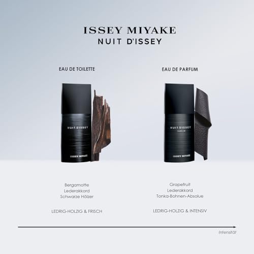 Issey Miyake Issey Miyake - Nuit D'issey Eau de Toilette - Ledrig-Holzig-Frischer Herrenduft mit Bergamotte-Leder-Akkord und Dunklen Hölzer-Akkord - Inspiriert von der Natur - in Verschiedenen Größen Erhältlich.