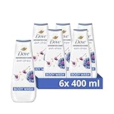 Dove Advanced Care Anti-Stress Chamomile & Oat Milk Body Wash Shower Gel for instantly lotion-soft skin 400 ml, Pack of 6
