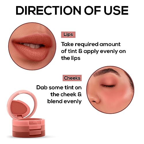 RENEE Glam Stack 3-In-1 Lip & Cheek Tint - Nude 4.5gm - 3 Shades in 1, Rich Creamy Natural Seamless Finish, Smooth & Blendable Formula- Travel Friendly, Quick & Easy to Use