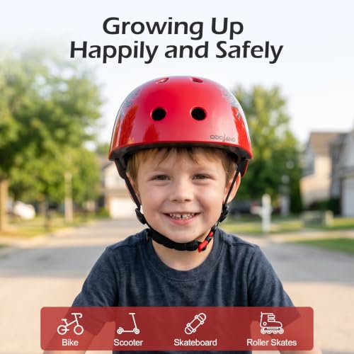 Odoland Kid's Bike Helmet Adjustable Fits 48-54cm for Boy & Girl Age 3-8