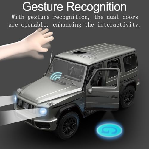 Image of 2.4G RC Cars for Kids, 1:14 Remote Control Jeep Toy with LED Lights, Gesture Sensing Open Doors Racing SUV Truck, Off-Road All Terrain Crawler Vehicle Toy, Birthday for Boys