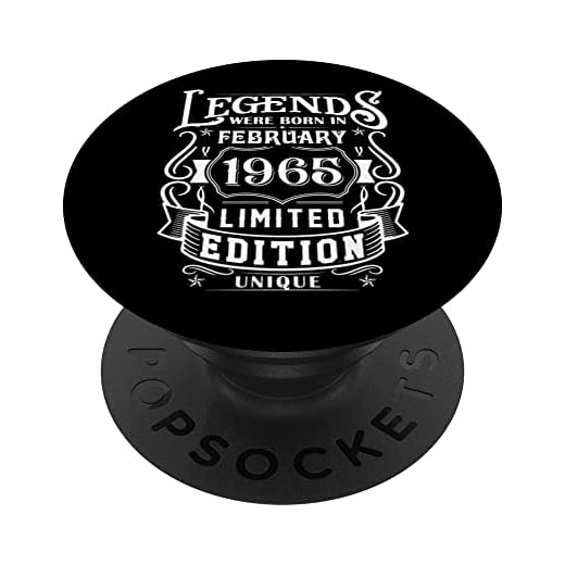 Cumpleaños Febrero 1965 Edición Limitada Regalo February PopSockets PopGrip Intercambiable