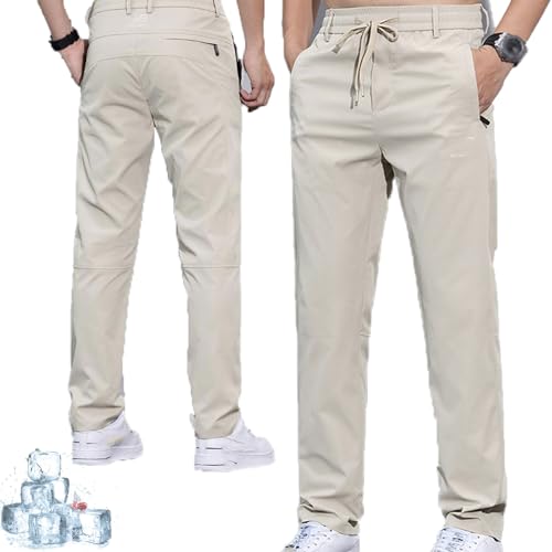Meshirons - Ice Silk Mesh Panel Casual Pants, Quick Drying Breathable, Mesh Irons Cooling Pants for Men Over 55