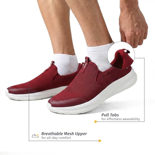Image of YOHO Men's Walking Shoes with Memory Foam, Lightweight & Cushioned Slip on Sneakers Without Lace for Man|Comfortable & Stylish for Casual Wear Daily Use Walking & Gym SOS104