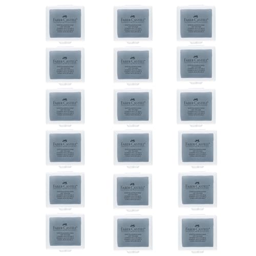 Faber-Castell 205262 - Cancellino impastato Art Eraser grigio, 18 gomme in scatola di plastica