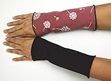  Stulpen gefüttert Armstulpen Handstulpen WendeStulpen Handschmuck Baumwoll-Jersey rot schwarz Pusteblume