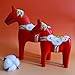 Nustartain Set of 2 Swedish Wooden Dala Horses Figurines, Dalecarlian Horse Ornaments, Color-Painted Classical Handicraft, Easter Gifts