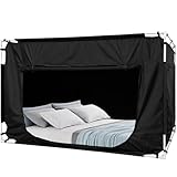 Quinnsus Bed Tent Bed Canopy King Size Tents for Adult and Kids - Portable Sleeping Bed Tents 80% Blackout with 4 Doors Breathable Private Space Tents(Mattress Not Included)