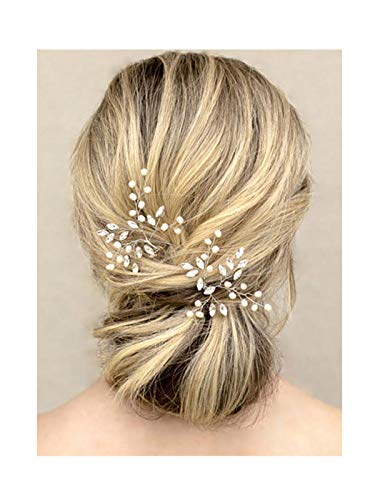 Jakawin Bride Wedding Rhinestone Hair Pins Bridal Hair Accessories Silver Hair Piece for Women and Girls 2PCS HP041