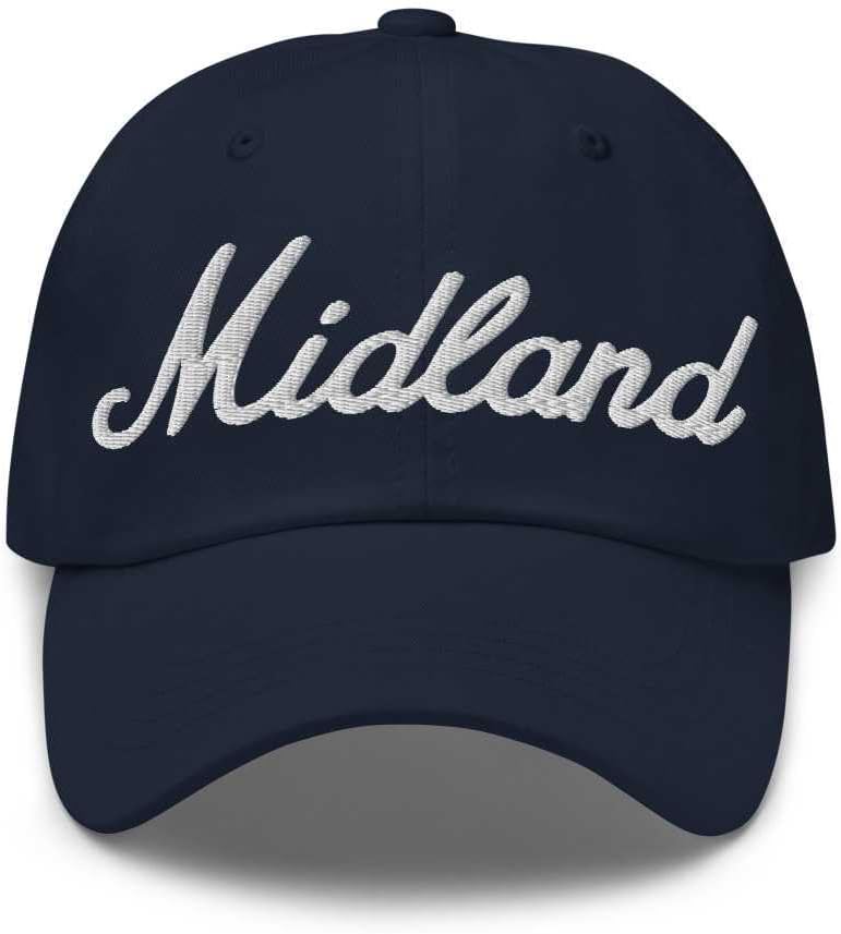 Midland Baseball Cap Midland Dad Hat Bold Baseball Script Washington WA Hat Embroidered Souvenir Gift