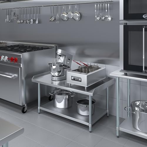 Image of AmGood Stainless Steel Equipment Stand - Heavy Duty, Commercial Grade, with Undershelf, NSF (30 inch Width x 48 inch Length)