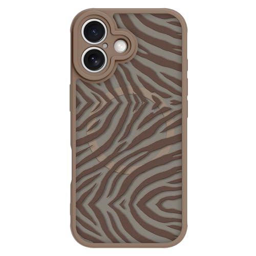 Jefonha Magnetic for iPhone 17 Case Cute Shockproof, Brown Zebra