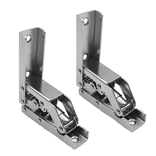 Soportes De Estante Plegable Escuadras Abatibles Soporte Pared Bricolaje Soportes Plegables Para Pared De 90/180 Grados Carga Máxima 10 Kg Soportes Ocultos Para Cajón,Ventana,Armario,Ahorro De Espacio Cover