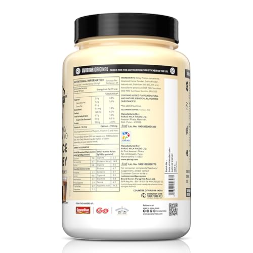 avvatar PERFORMANCE WHEY PROTEIN | 1Kg | Cold Coffee Flavour | 25g Protein | 29 Servings