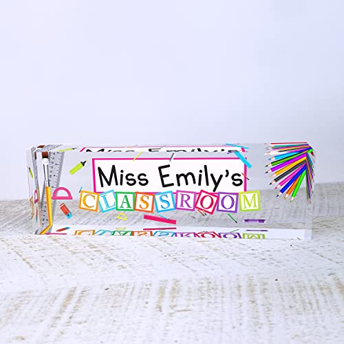 Artblox Personalized Teacher Name Plate for Desk Classroom Design