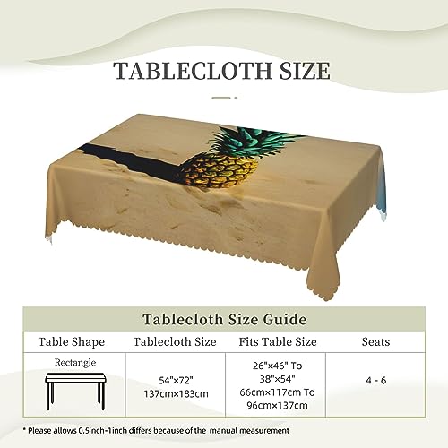 Nappe de table ananas résistante aux taches lavable 137x183 cm intérieur extérieur - 7