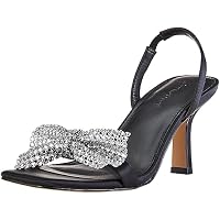 The Drop Women's Kate Slingback Bow Heeled Rhinestone Sandals (Black)