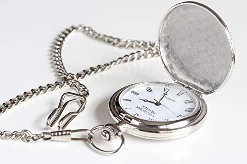 Biddy Murphy Shamrock Pocket Watch Made In Ireland Shamrock Pewter Medallion Stainless Steel Case With Chain Exclusive Made By Mullingar Pewter On Co. Westmeath, Ireland #TOP1