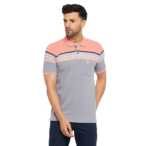 Image of Duke Stardust Men Polo Neck Half Sleeve Cotton T-Shirt (LF7074 Coral XL)