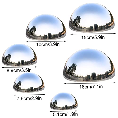 Naisicore Floating Globe, Gazing Balls, 6Pcs Stainless Steel Polished Gazing Globes, Mirror Reflective Floating Pond Landscape Balls, Seamless Hollow Gazing Semisphere For Garden Decorations(5-18Cm) #TOP4