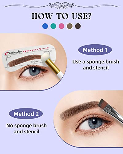Eyebrow Stamp Stencil Kit,Eyebrow Soap Eyebrow Pomade Setting Gel+Eyebrow Shampoo Eyelash Extension Cleanser #TOP3