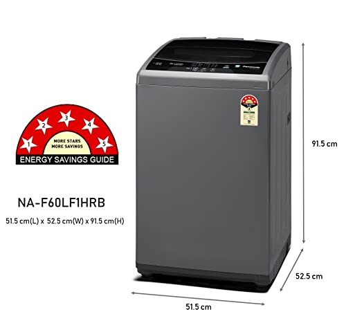 Panasonic 6 Kg 5 Star Fully-Automatic Top Loading Washing Machine ( NA-F60LF1HRB, Grey, Durable Metal Body, 8 Wash Program, Aquabeat wash technology, One touch smart wash) - Image 3