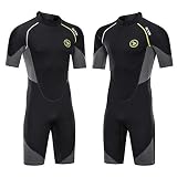 TrusMe Traje de neopreno de una pieza de manga corta de 1,5 mm de neopreno para hombre, traje de buceo de la piel de los hombres de buceo de la pesca submarina, snorkel, surf, traje de baño a prueba