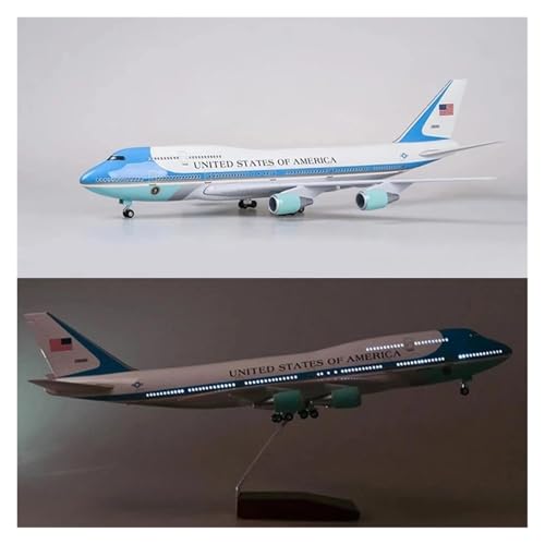 Modelo Air Force One Boeing 747 escala 1:150 de resina con luces LED 7