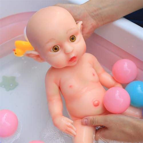 Muñeca bebé reborn de silicona realista 18.5" miniatura 4