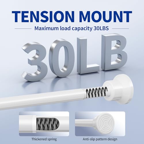 Chrsouly Shower Curtain Rod, 31-76 Inch Adjustable Tension Shower Rod by Chrsouly - Used condition - Image 3