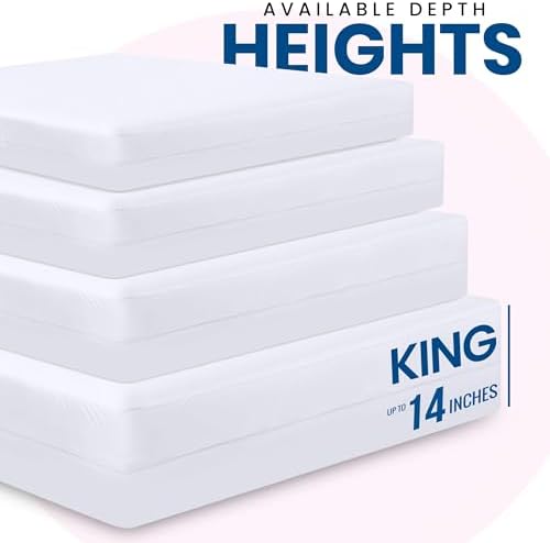 Utopia Bedding Premium Waterproof Bed Bug Mattress Cover, King Zippered Mattress Protector, 14 Inches Deep, Dust Mite Proof 6-Sided Mattress Encasement for Bed