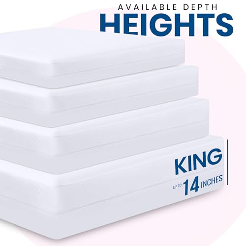 Utopia Bedding Premium Waterproof Bed Bug Mattress Cover, King Zippered Mattress Protector, 14 Inches Deep, Dust Mite Proof 6-Sided Mattress Encasement for Bed