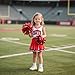 Costumerry Cheerleader Costume for Girls Cheerleading Outfit with Pom Poms Halloween Dress Up Party (Red, 5-6 Years)