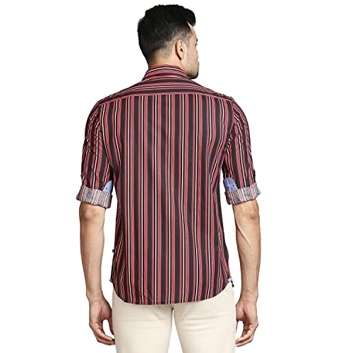 Image of Parx Men's Full Sleeve Slim Fit Dark Red Casual Shirt